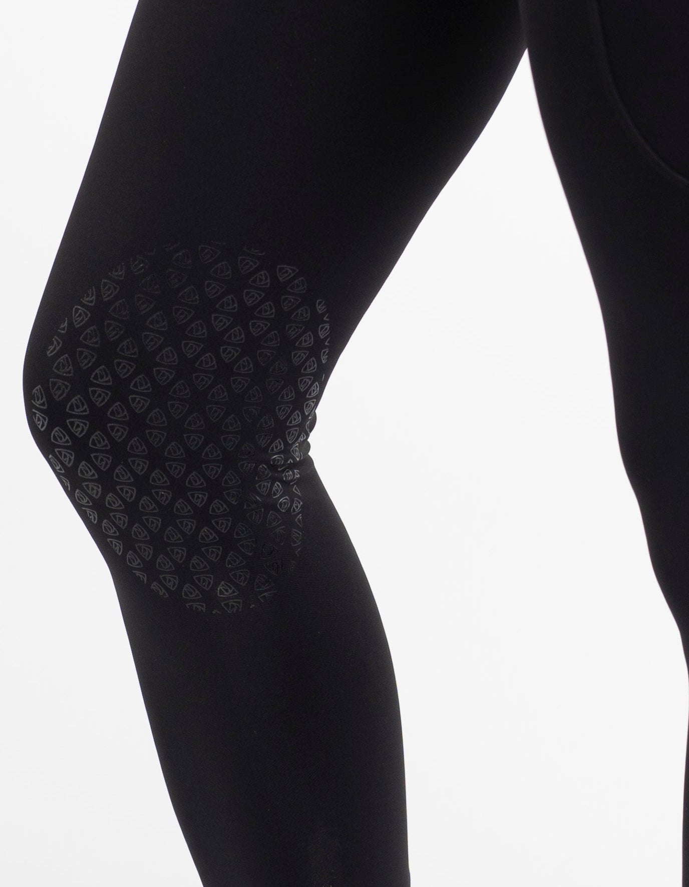 EQUIDRY Water Repellent Leggings Knee Grip Women's Black/White