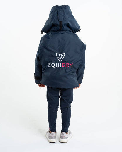 EQUIDRY Shortie Children's Thin Fleece Navy/Raspberry