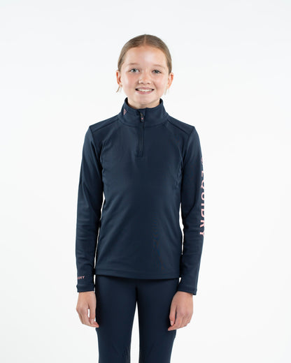 EQUIDRY Children's Water Repellent Base Layer Navy/Pale Pink