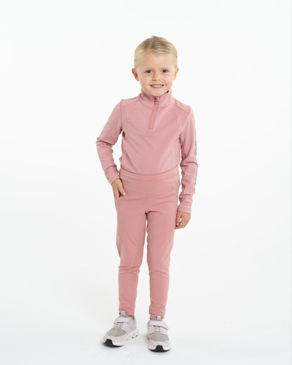 EQUIDRY Water Repellent Leggings Knee Grip Children's Pale Pink/Grey