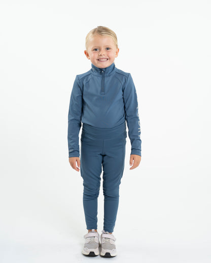 Equidry Children's Water Repellent Steel Blue Base Layer | Kids Equestrian Clothing by Equiflair