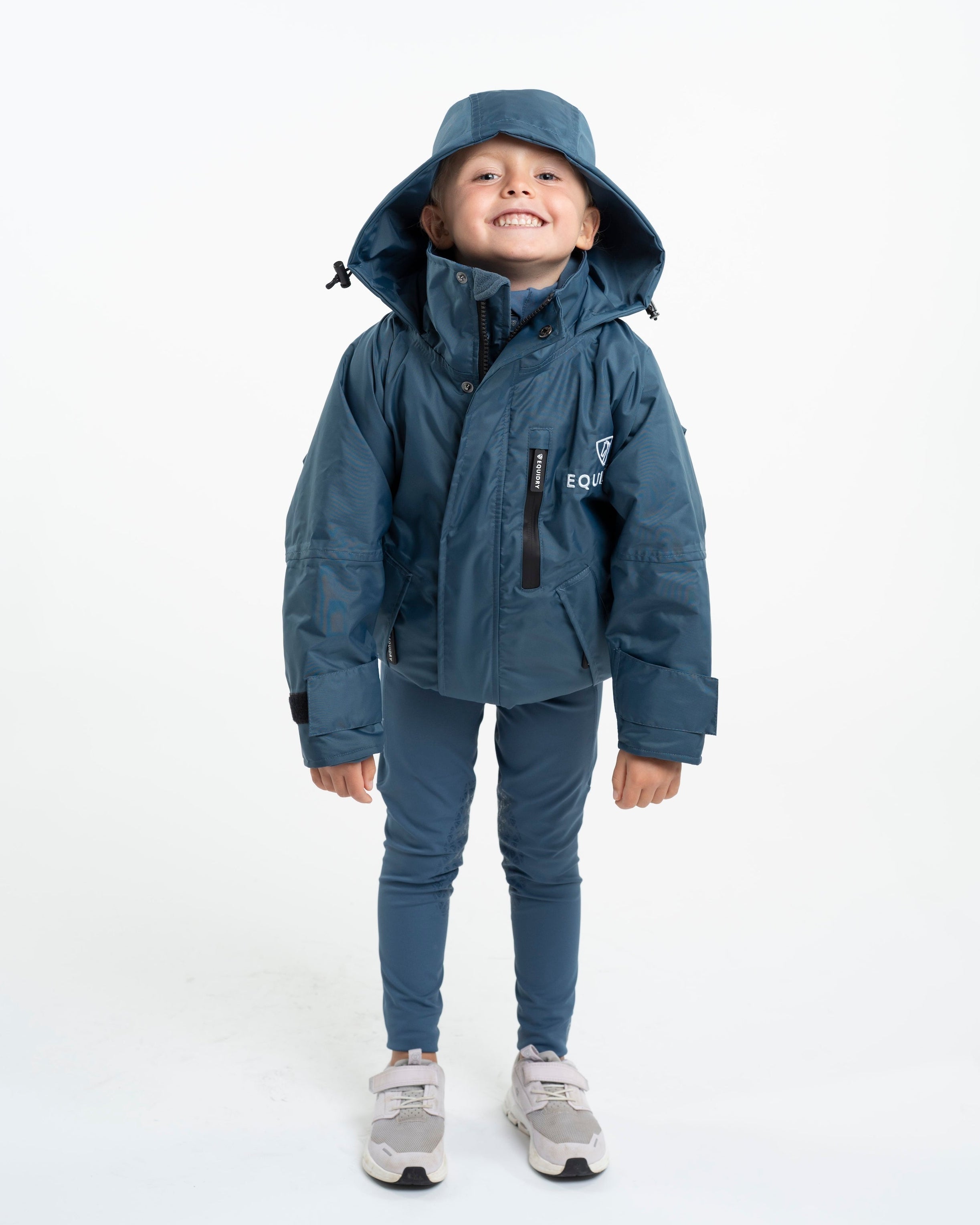 EQUIDRY Shortie Children's Thin Fleece Steel Blue/Blue