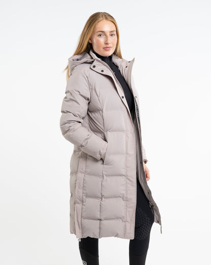 Equidry Thora Waterproof Riding Puffer Women's Sand Color Jacket - Equestrian Winter Coat