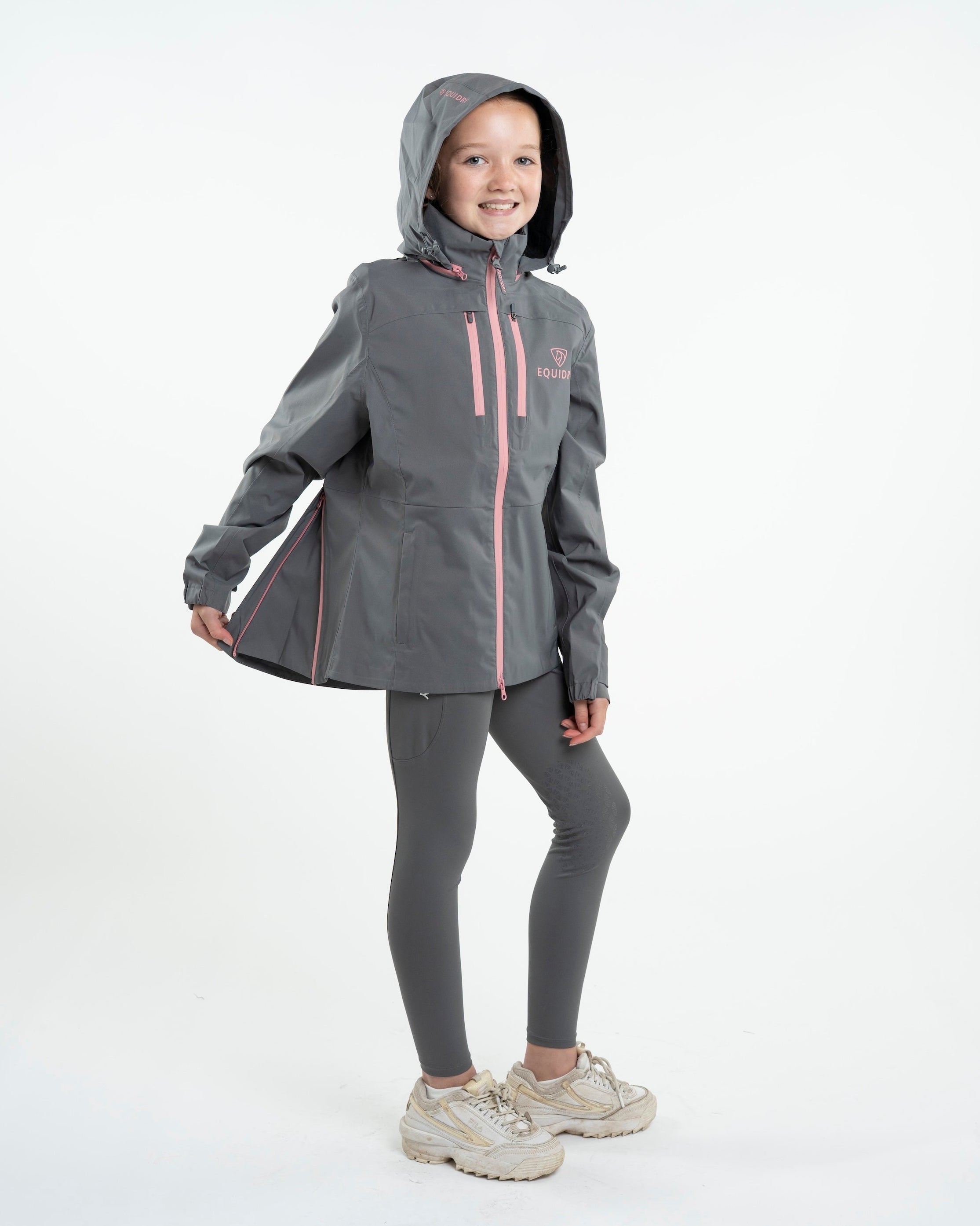 EQUIDRY Varsha Waterproof Riding Jacket Girl's Grey