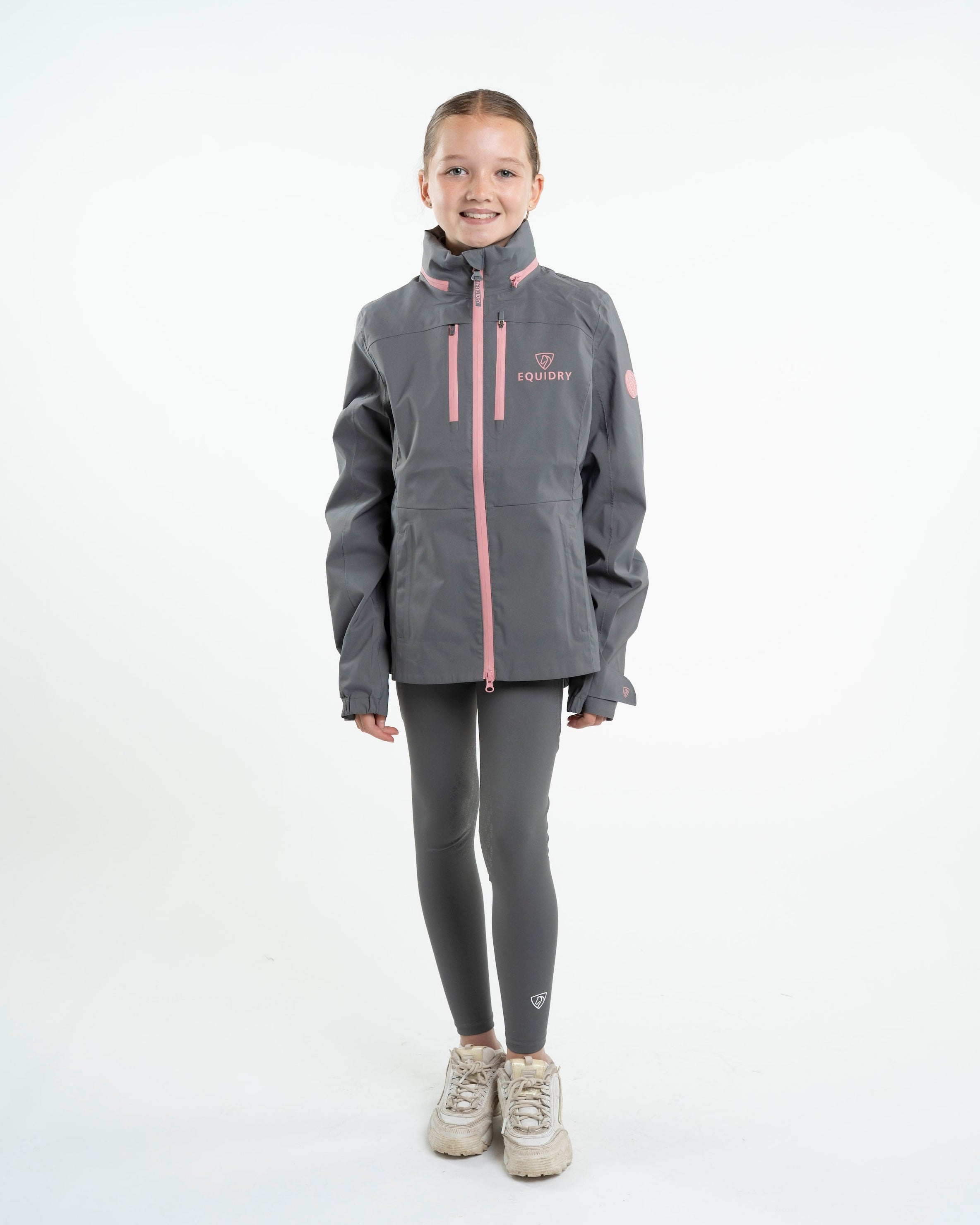 EQUIDRY Varsha Waterproof Riding Jacket Girl's Grey