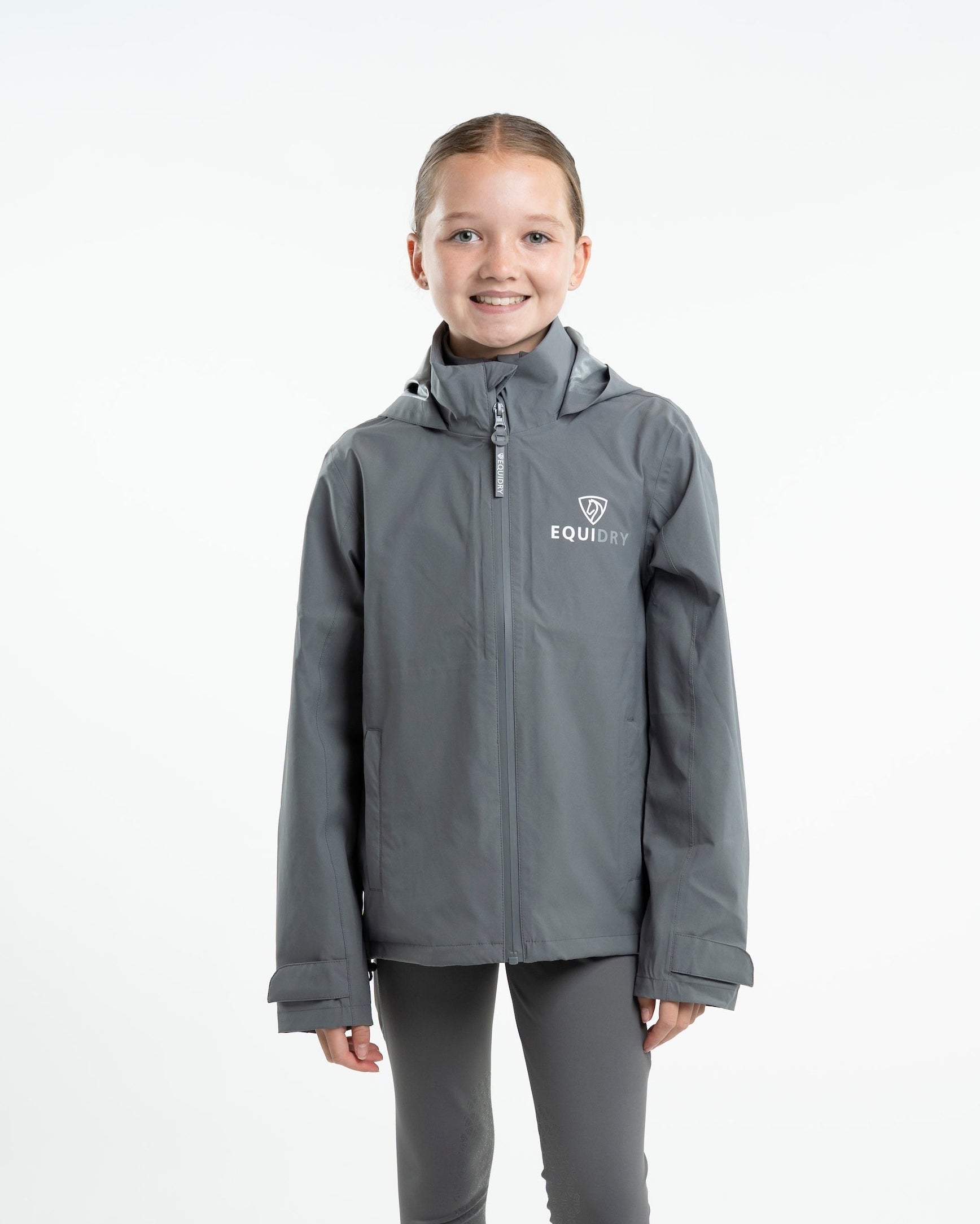 EQUIDRY Nimbus Waterproof Pack Away Jacket Children's Grey
