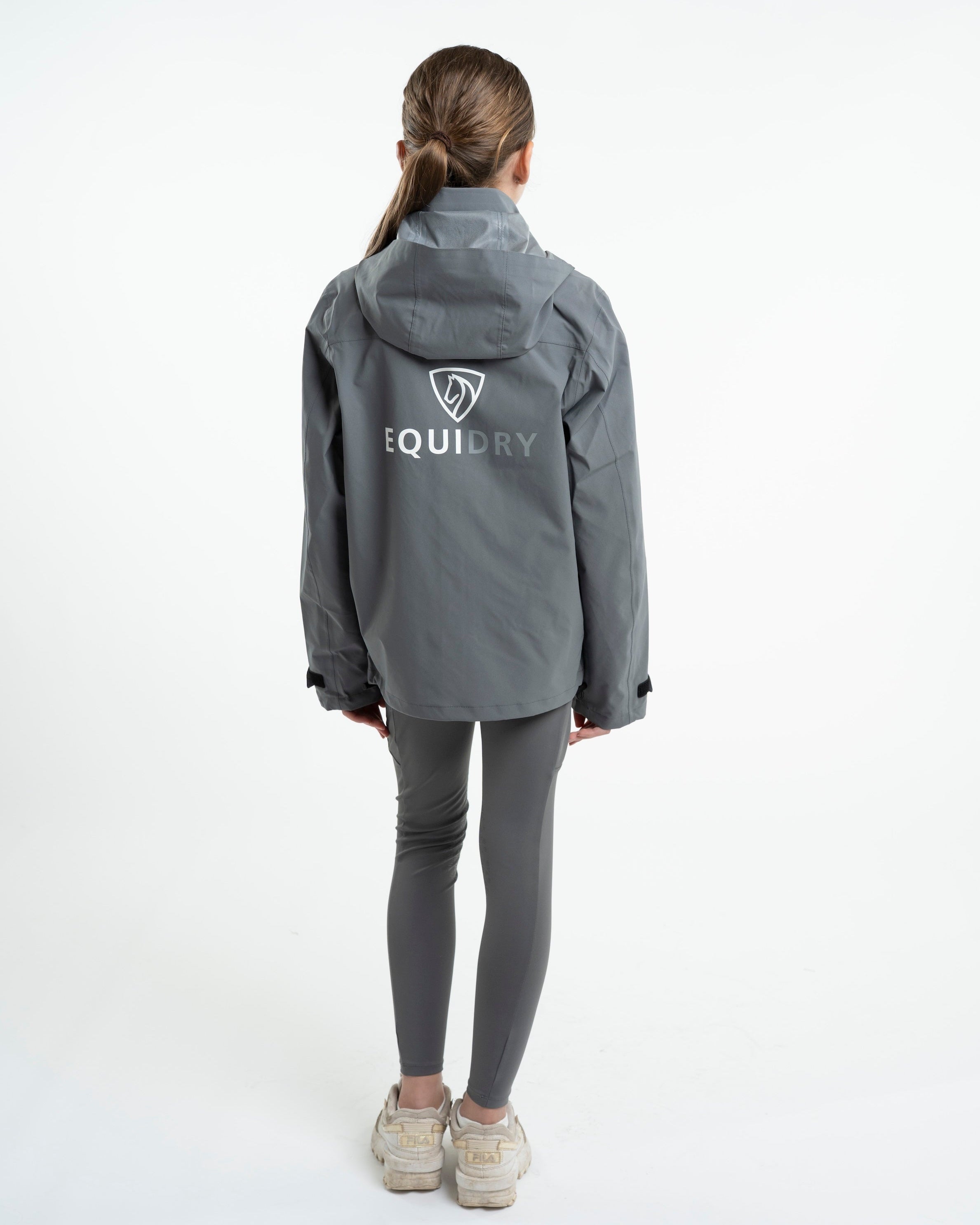 EQUIDRY Nimbus Waterproof Pack Away Jacket Children's Grey