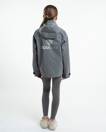 EQUIDRY Nimbus Waterproof Pack Away Jacket Children's Grey