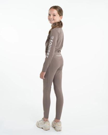 EQUIDRY Children's Mocha Riding Leggings - Water Repellent Equestrian Apparel, Kids Equestrian Fashion