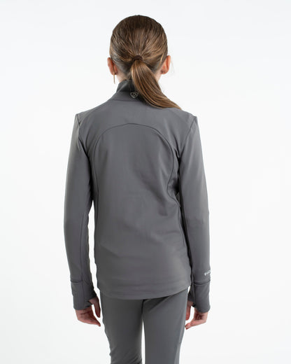 EQUIDRY kids grey water-repellent jacket, child's riding jacket, outdoor sportswear.