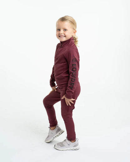 EQUIDRY Water Repellent Leggings Full Seat Children's Plum/Black