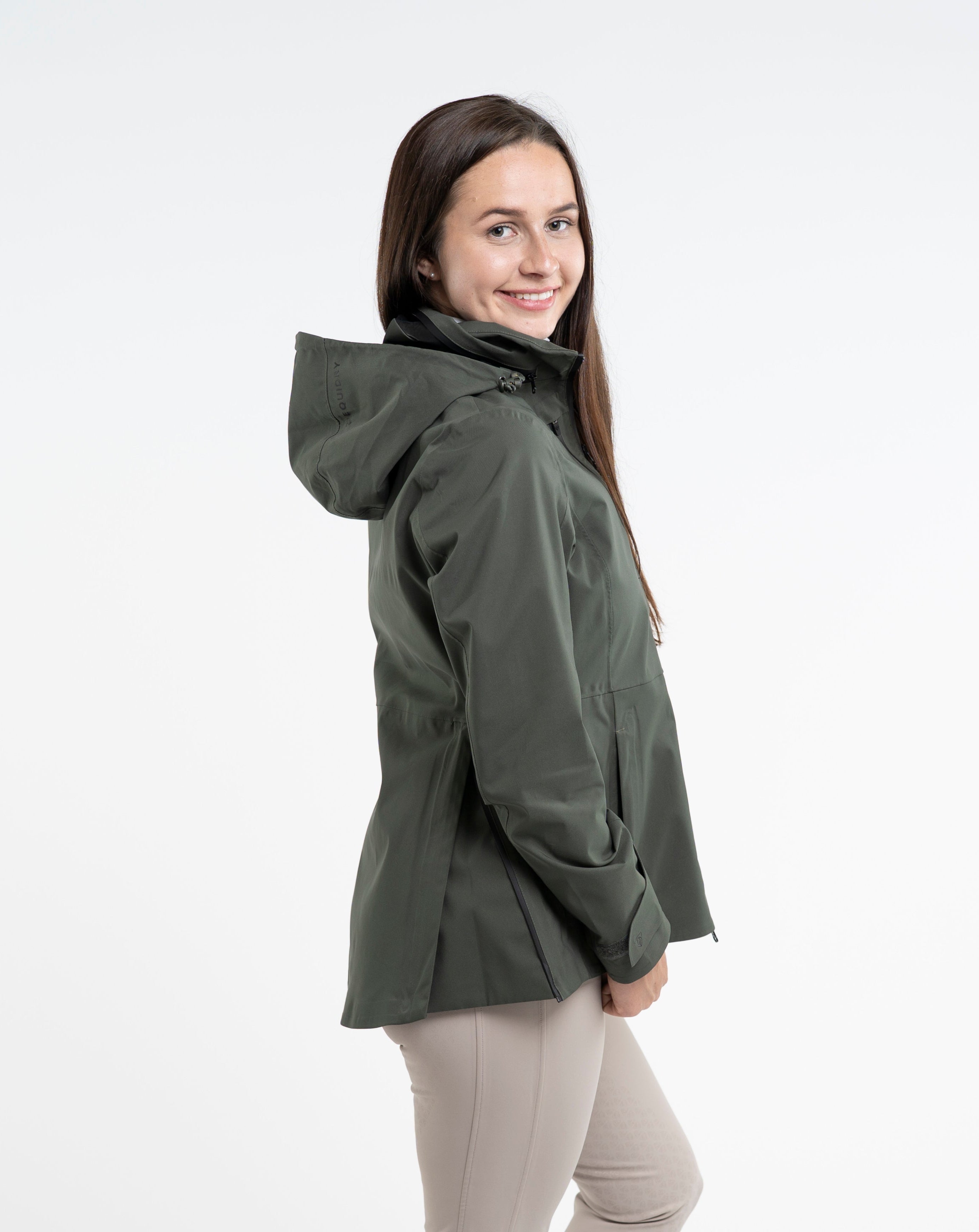 EQUIDRY Varsha Waterproof Riding Jacket Women's Black Forest Green