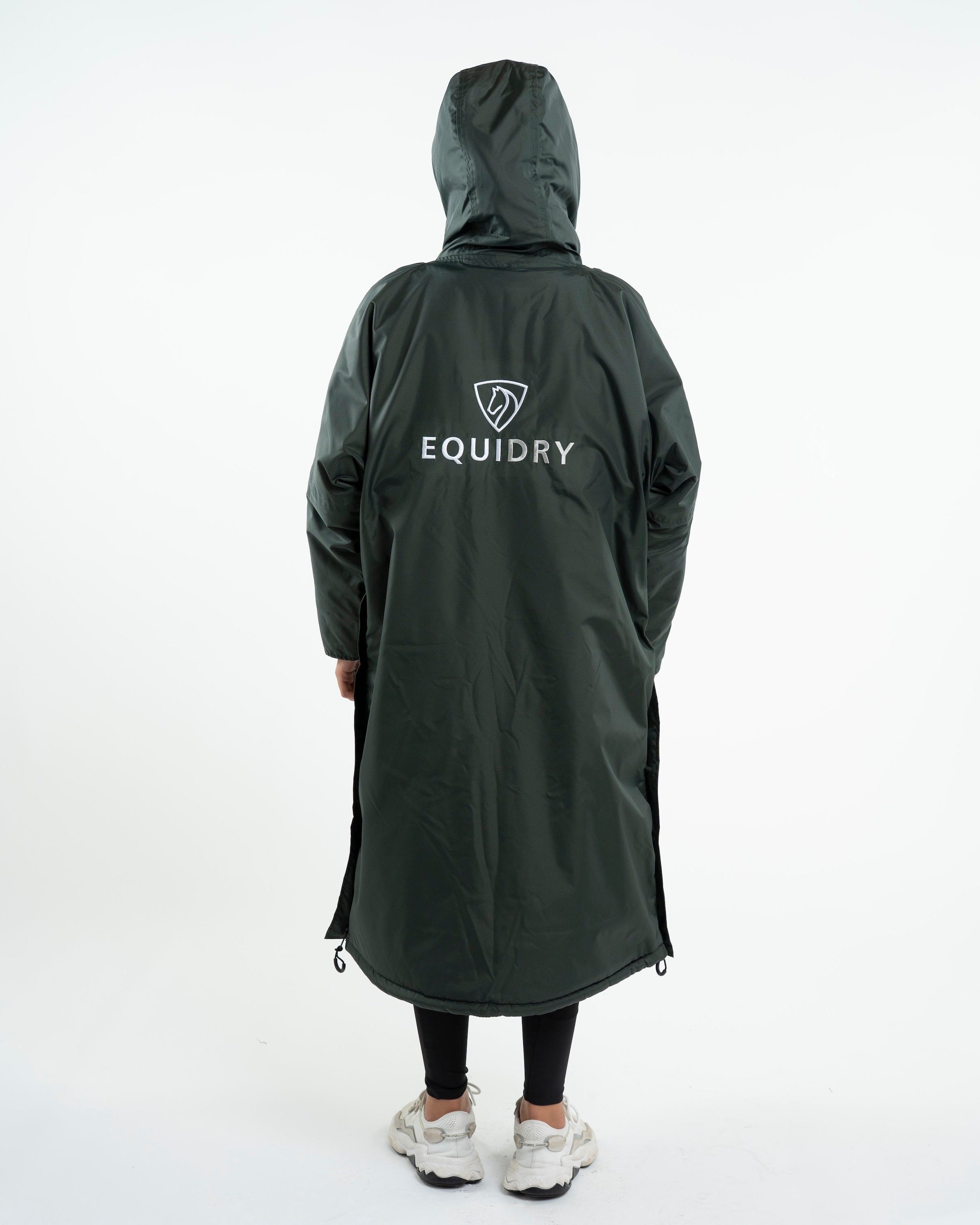 EQUIDRY Evolution Children's Black Forest Green Fleece Riding Coat - Waterproof Equestrian Outerwear