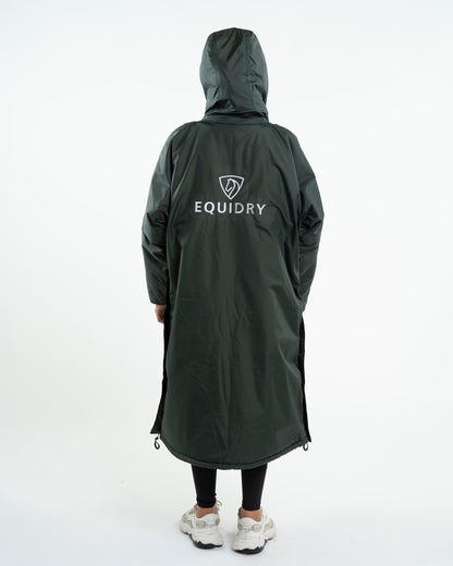 EQUIDRY Evolution Children's Black Forest Green Fleece Riding Coat - Waterproof Equestrian Outerwear