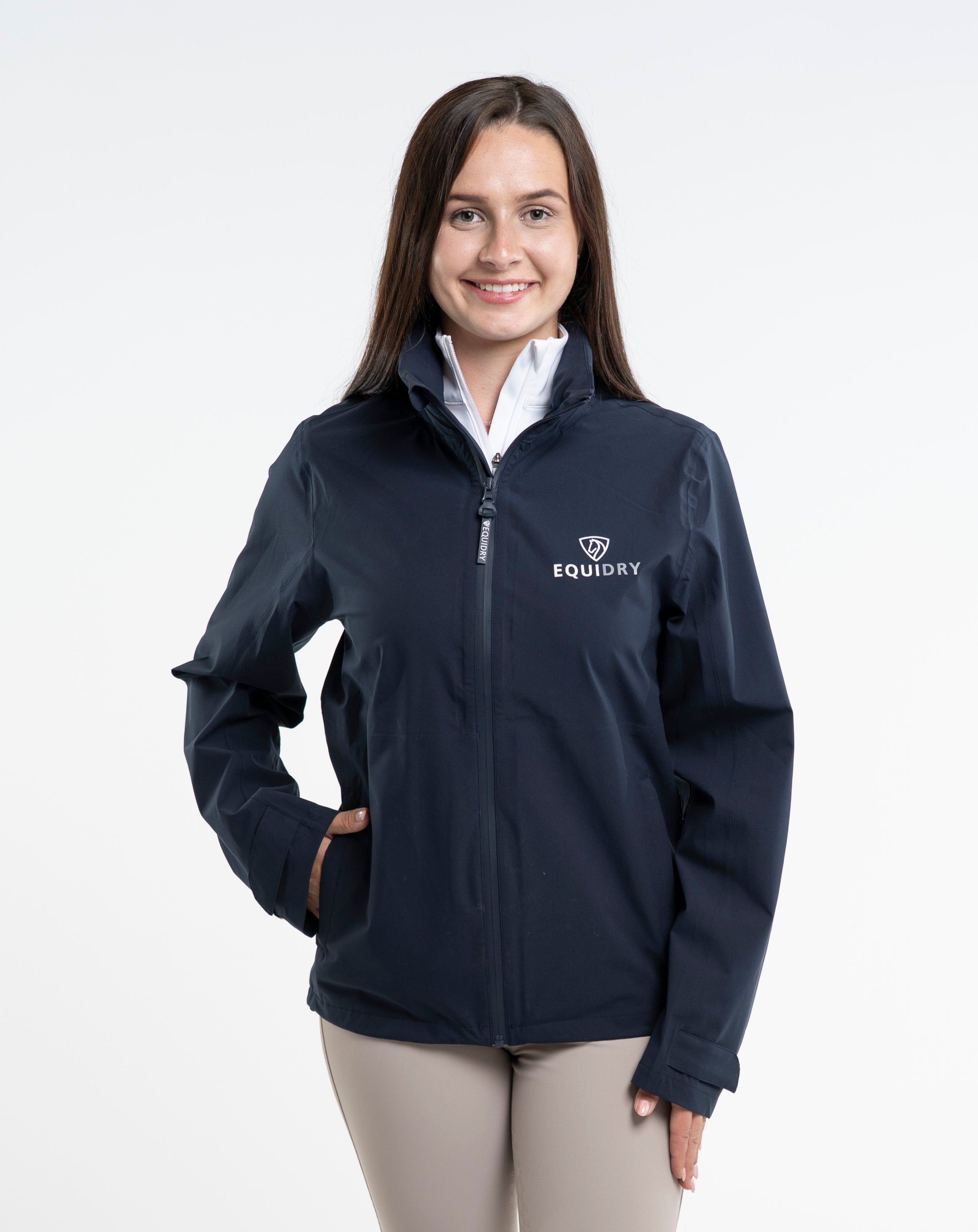 EQUIDRY Nimbus Waterproof Pack Away Jacket Women's Navy