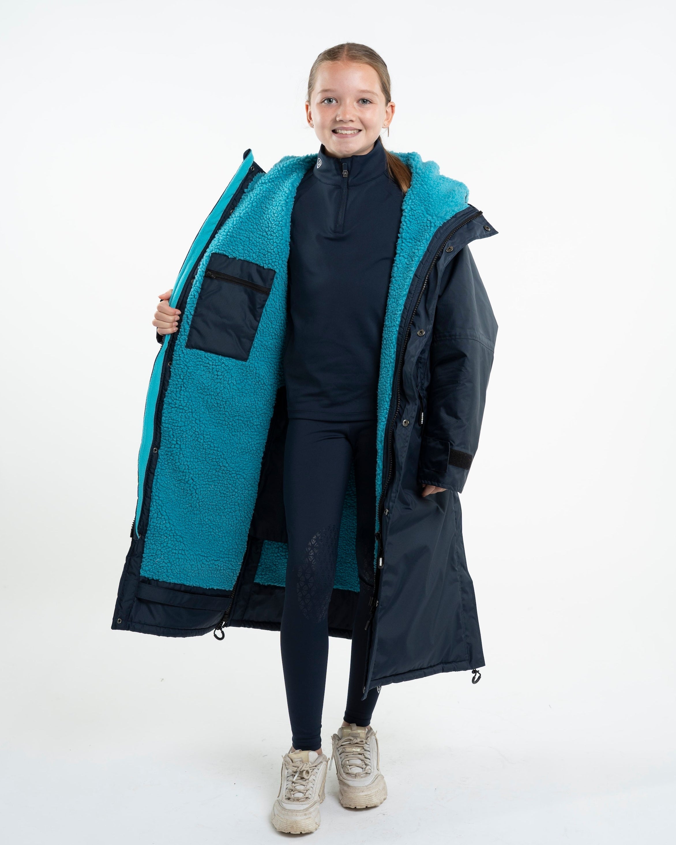 EQUIDRY Evolution Children's Thick Fleece Navy/Turquoise