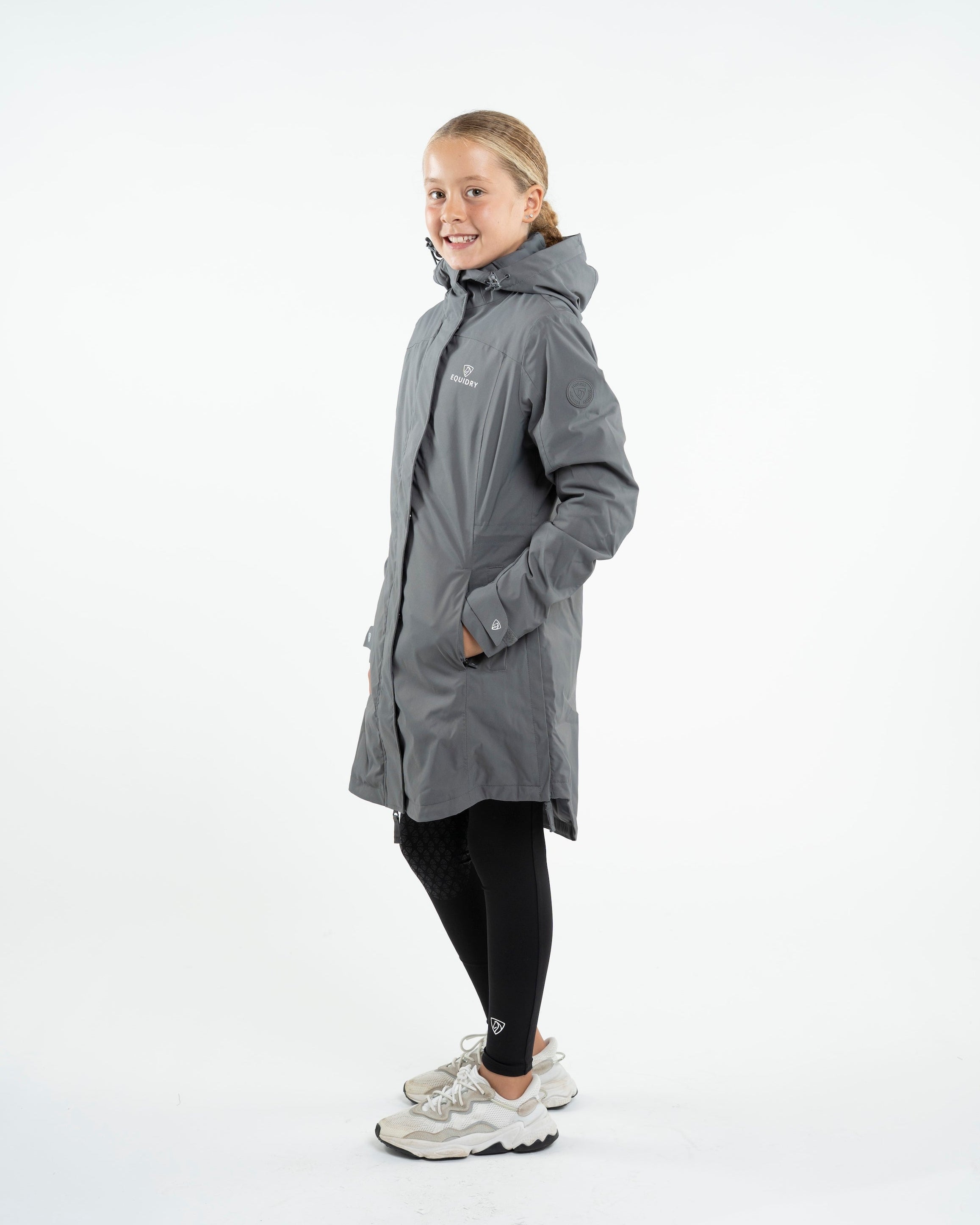 EQUIDRY Bronte Waterproof Riding Coat Girl's Grey