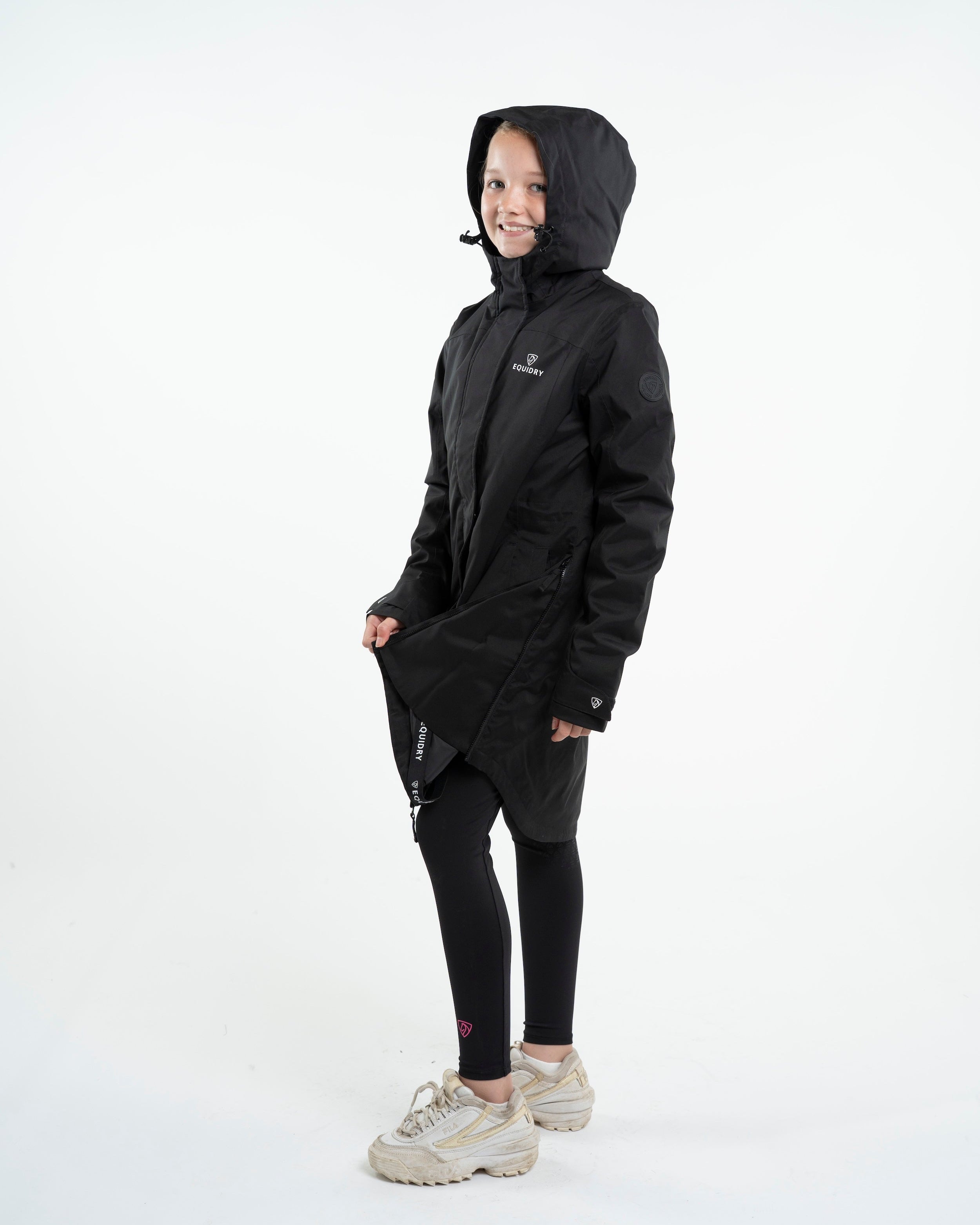 EQUIDRY Bronte Waterproof Riding Coat Girl's Black