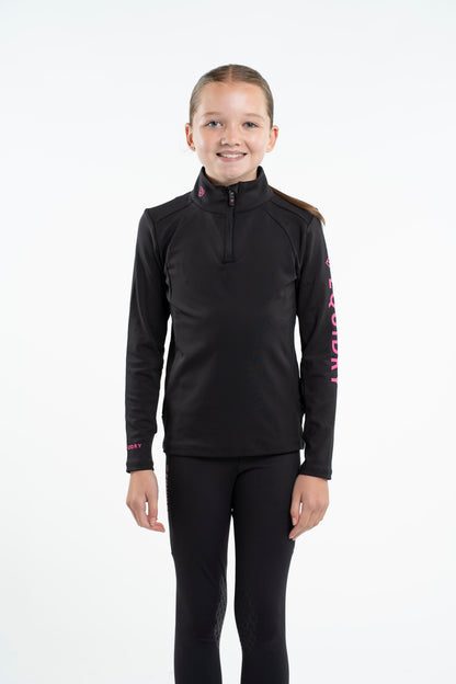 EQUIDRY Children's Water Repellent Base Layer Black/Pink