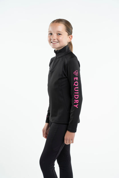 EQUIDRY Children's Water Repellent Base Layer Black/Pink