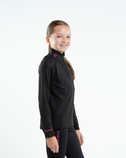 EQUIDRY Children's Water Repellent Base Layer Black/Pink