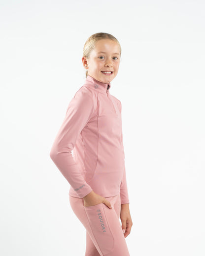 EQUIDRY Children's Water Repellent Base Layer - Pale Pink Equestrian Top for Young Riders | Equiflair
