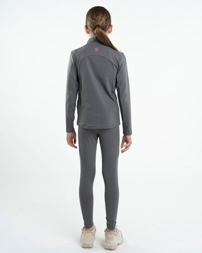 EQUIDRY Water Repellent Leggings Knee Grip Children's Grey/Pink