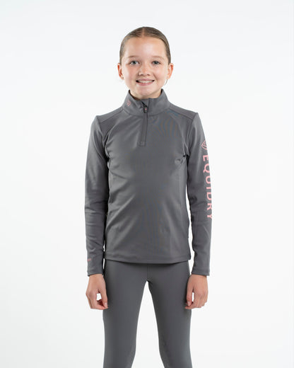 EQUIDRY Children's Water Repellent Base Layer Grey/Pale Pink
