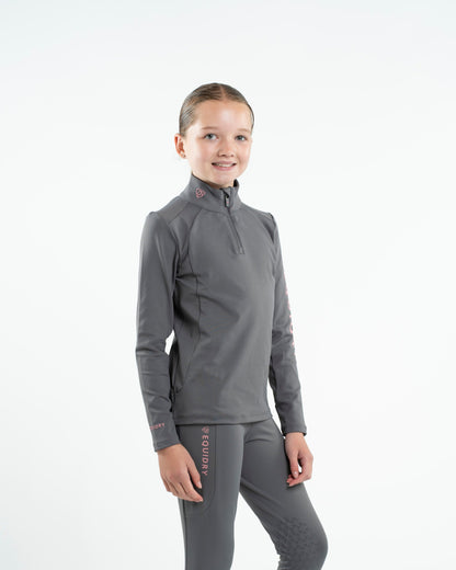 EQUIDRY Children's Water Repellent Base Layer Grey/Pale Pink