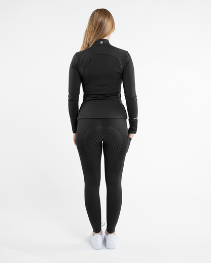 EQUIDRY Water Repellent Leggings Full Seat Women's Black/White