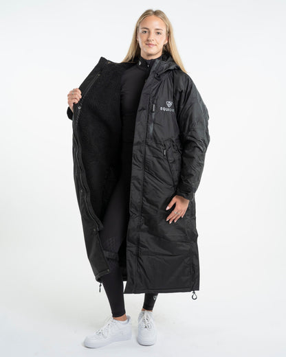 EQUIDRY Evolution Women's Black Fleece-Lined Waterproof Coat. Stay Dry & Warm!