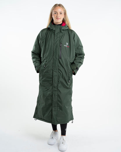 EQUIDRY EVOLUTION Women's Waterproof Fleece Coat - Black Forest Green/Peacock Pink