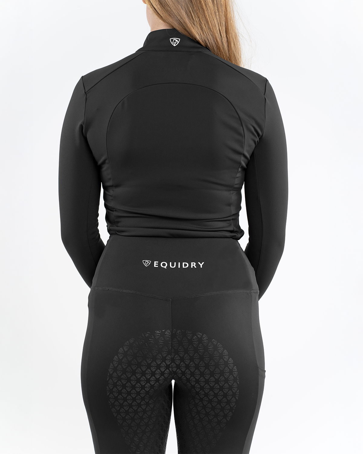 EQUIDRY Water Repellent Leggings Full Seat Women's Black/White