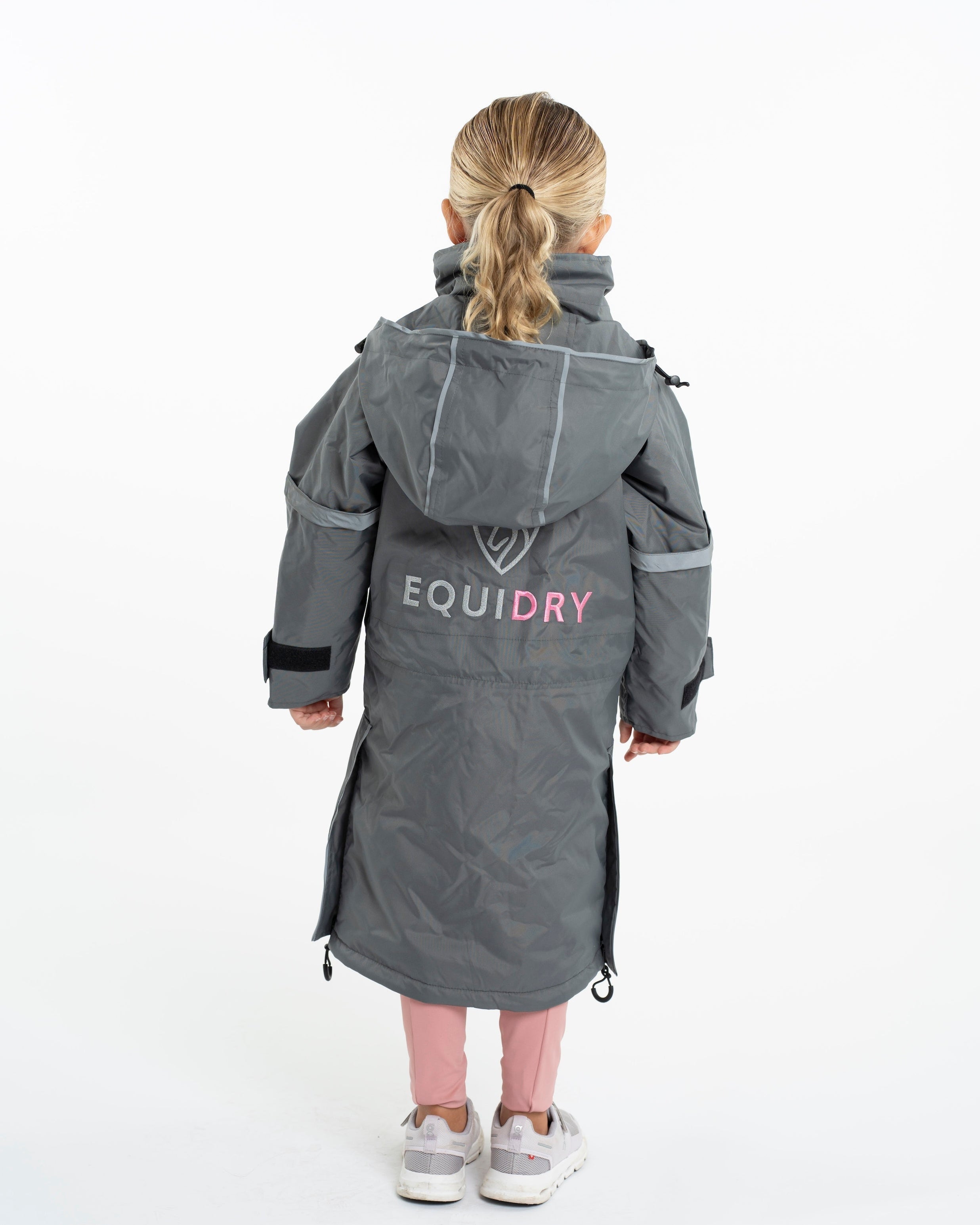 EQUIDRY Evolution Children's Thin Fleece Reflective Grey/Penelope Pink