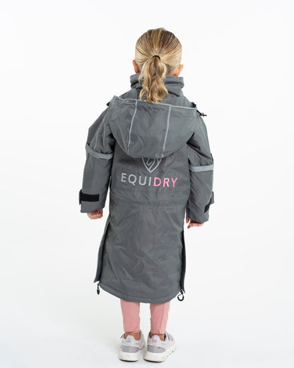 EQUIDRY Evolution Children's Thin Fleece Reflective Grey/Penelope Pink