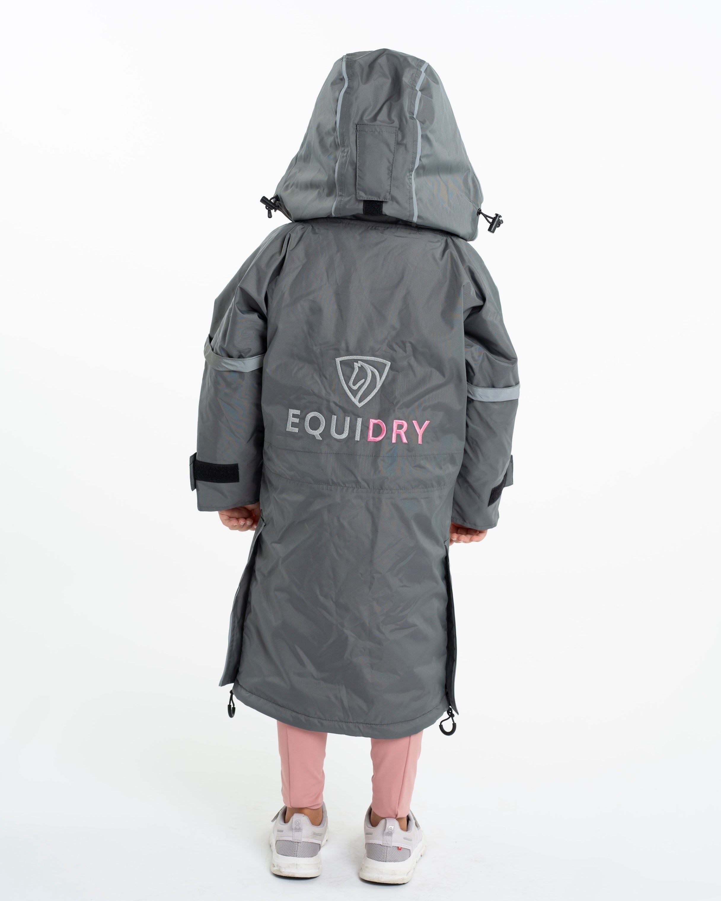 EQUIDRY Evolution Children's Thin Fleece Reflective Grey/Penelope Pink