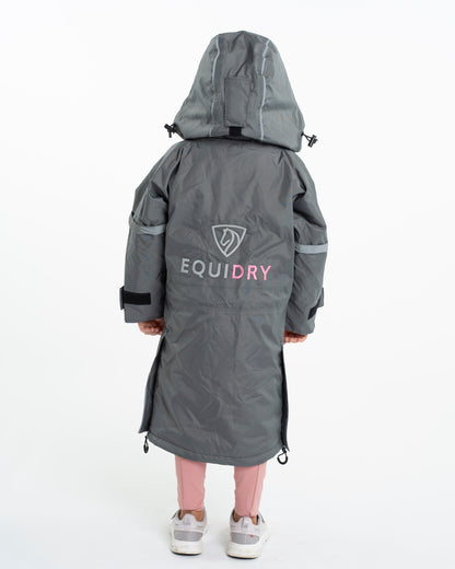 EQUIDRY Evolution Children's Thin Fleece Reflective Grey/Penelope Pink