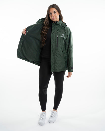 EQUIDRY Shortie Women's Thin Fleece Black Forest Green