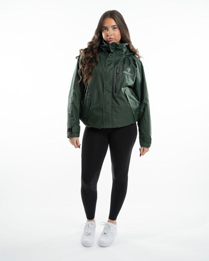 EQUIDRY Shortie Women's Thin Fleece Black Forest Green