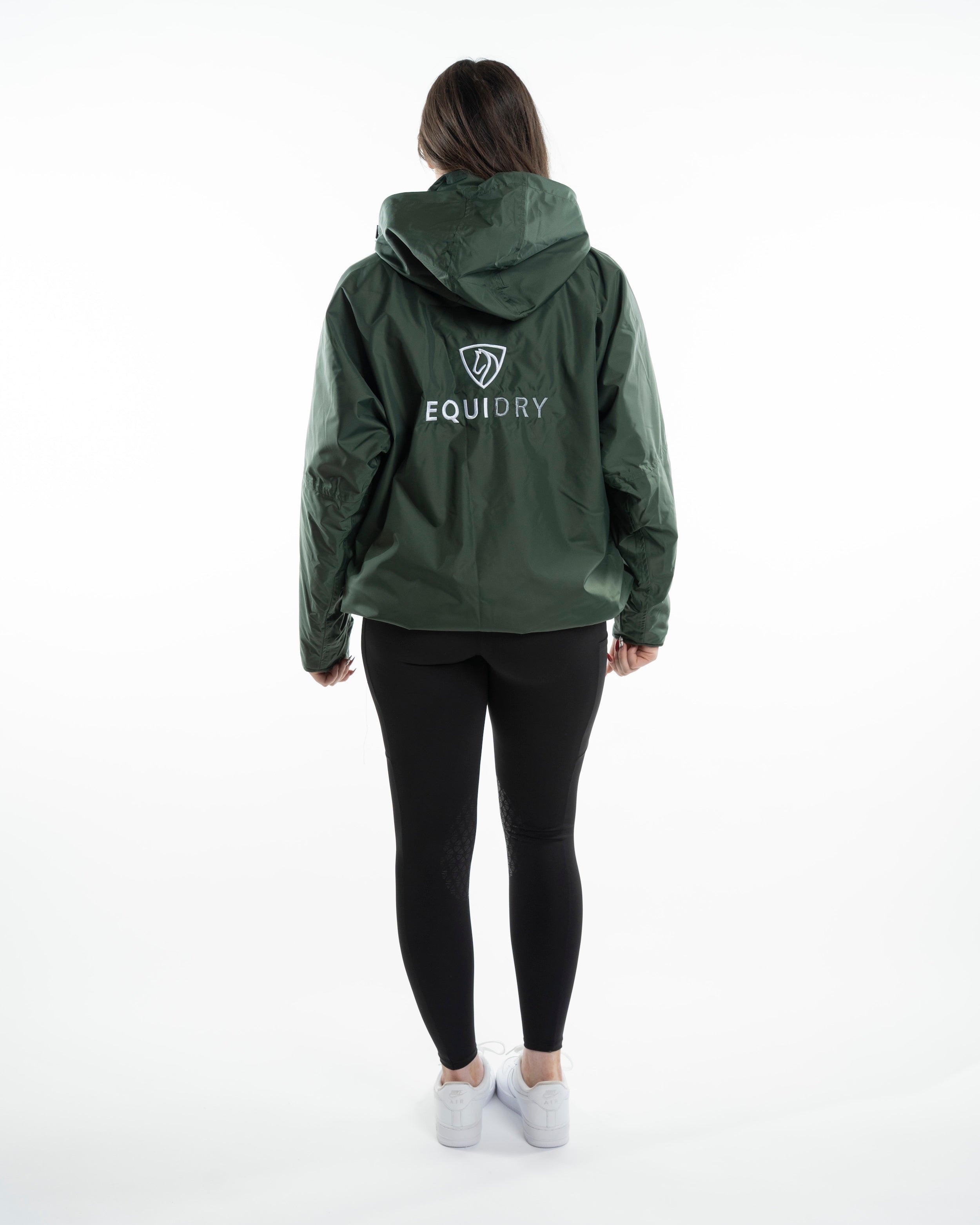 EQUIDRY Shortie Women's Thin Fleece Black Forest Green