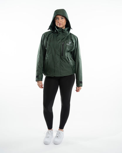 EQUIDRY Shortie Women's Thin Fleece Black Forest Green