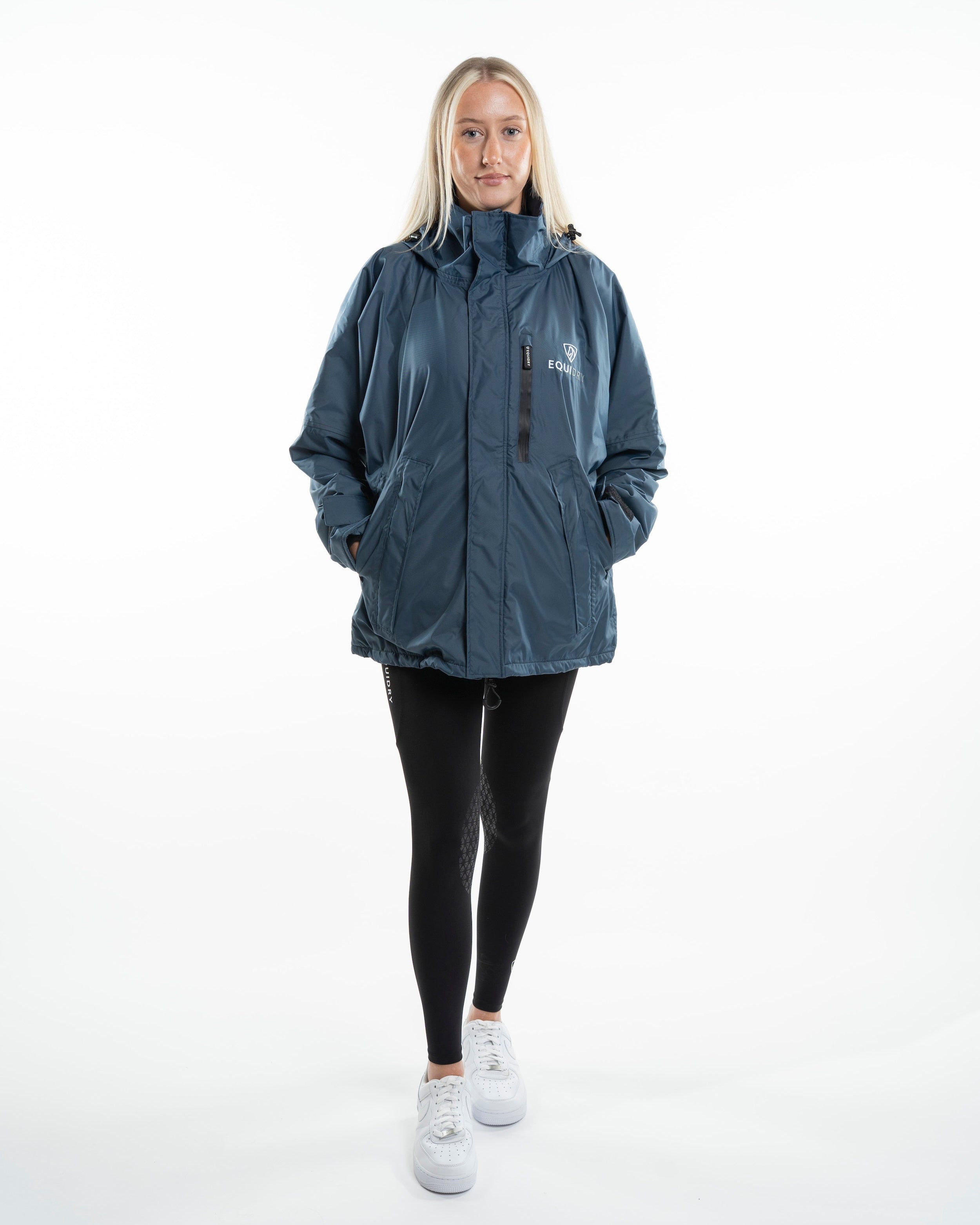 EQUIDRY Shortie Women's Thin Fleece Steel Blue/Blue