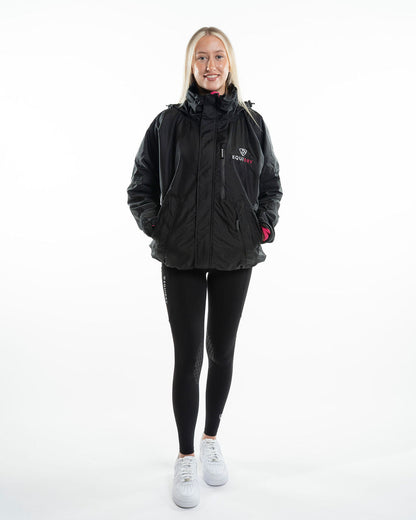 EQUIDRY Shortie Women's Thin Fleece Black/Peacock Pink