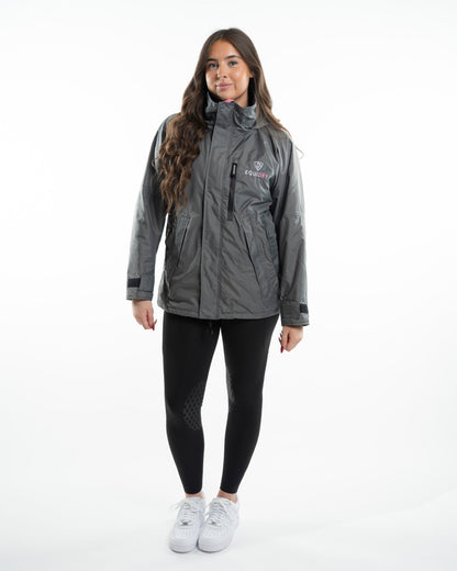 EQUIDRY Shortie Children's Thin Fleece Grey/Penelope Pink