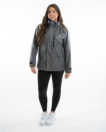 EQUIDRY Shortie Women's Thin Fleece Grey/Penelope Pink