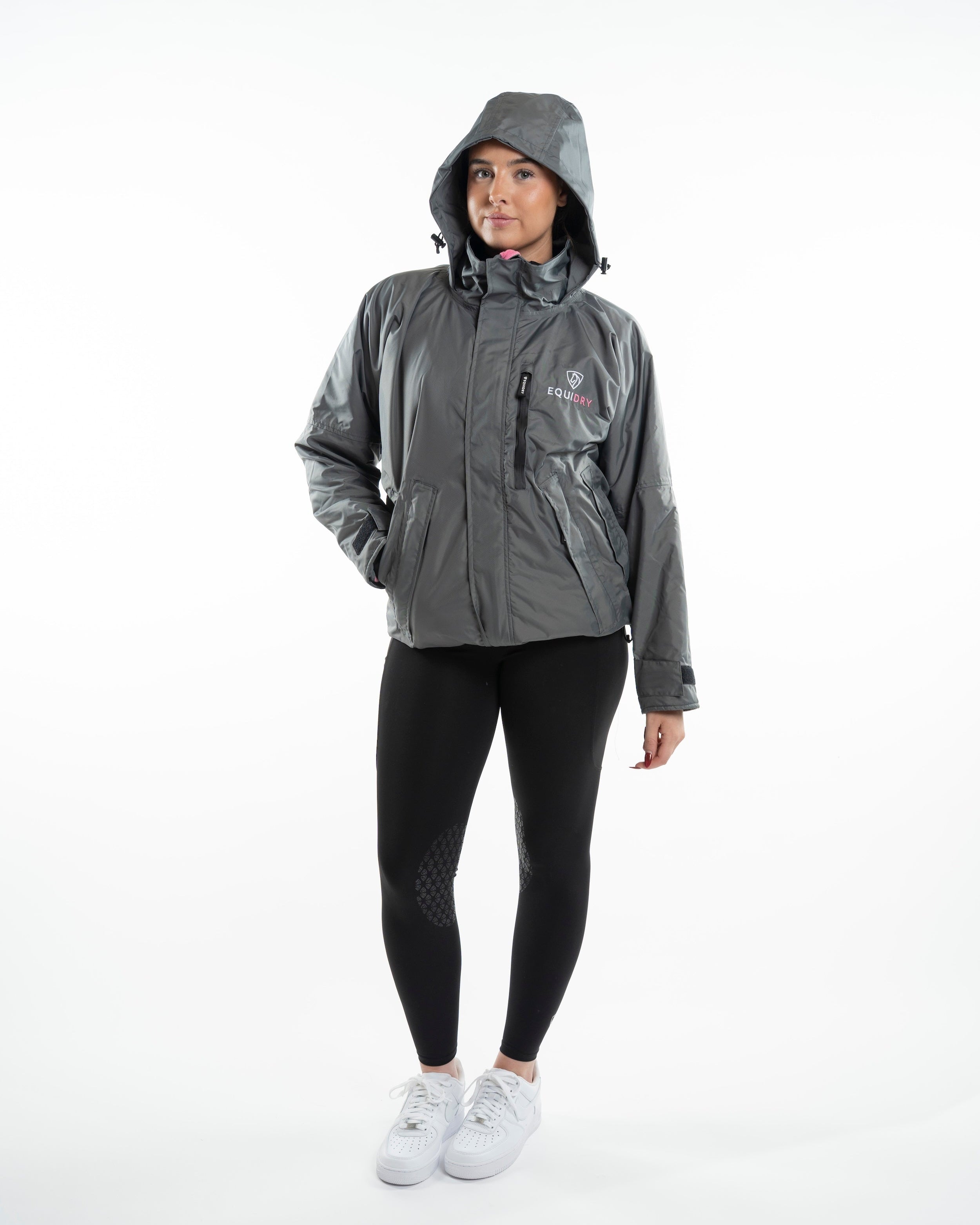 EQUIDRY Shortie Children's Thin Fleece Grey/Penelope Pink