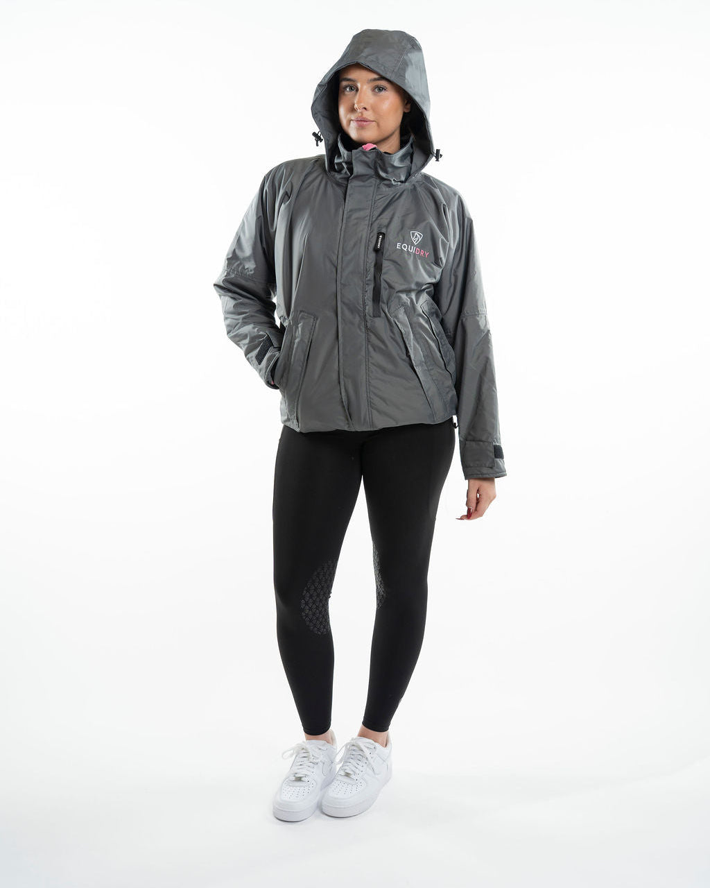 EQUIDRY Shortie Women's Thin Fleece Grey/Penelope Pink