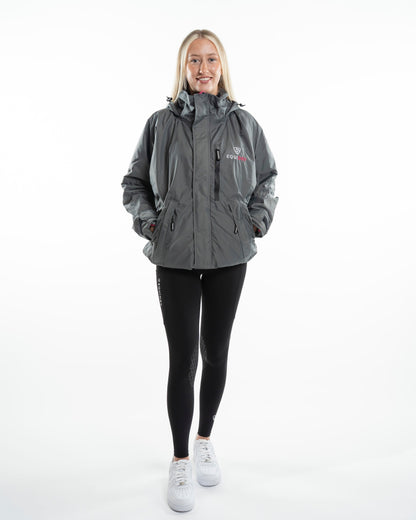 EQUIDRY Shortie Women's Thin Fleece Grey/Peacock pink