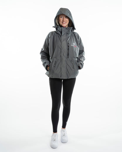 EQUIDRY Shortie Women's Thin Fleece Grey/Peacock pink