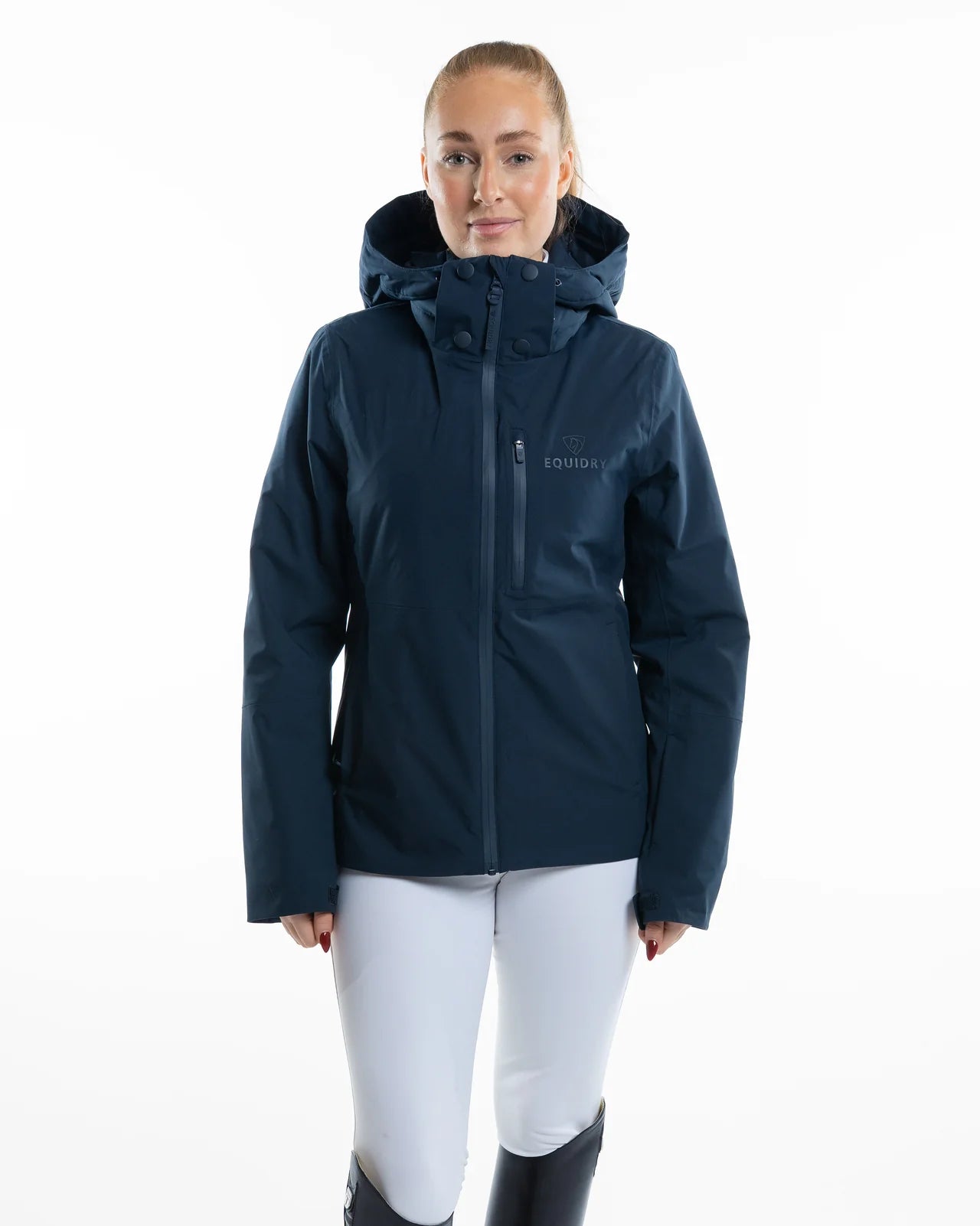 EQUIDRY Iris Women's Waterproof Riding Jacket - Navy Blue: Stylish & Functional Equestrian Apparel